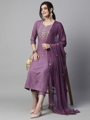 Anni Designer Embroidered Kurta, Palazzo & Dupatta Set