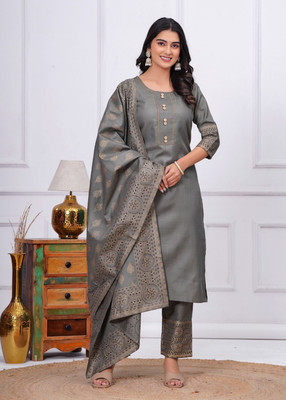 BLEVY Women Kurta Pant Dupatta Set