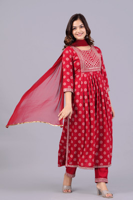 NEW4U Women Kurta Palazzo Dupatta Set
