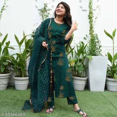 SFKT Women Kurti Pant Set