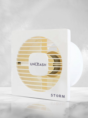 unleash Storm 6 inch Axial | High Speed | 100% Copper Motor | Copper Motor 150 mm Exhaust Fan(Ivory)