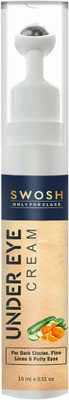 SWOSH Under Eye Cream For Dark Circles And Wrinkles Removal Built-In Massage Roller(15 ml)