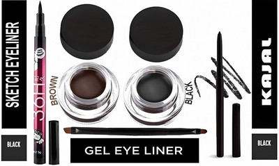 kHUDAt Makeup for a Classy Look: Sophisticated Kajal & Liner with Flawless Skin(Seoul)(4 Items in the set)