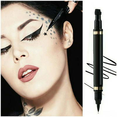 winry BEST 2 IN 1 EYELINER STAMP WITH STAR PATTERN PACK OF 1 10 g(black)
