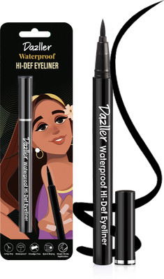 Dazller Waterproof Hi-Def Eyeliner Pen, Long-Lasting,Quick-Dry,Single Stroke Application 1.1 ml(Black)