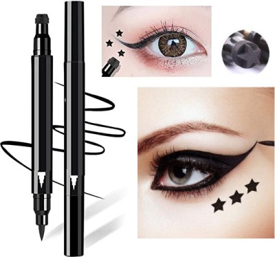 KA-KAIASHA 2in1 Star Printing Eyeliner Pen PACK OF 1 10 g(BLACK)