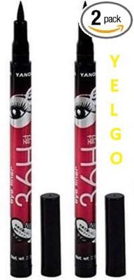YELGO Long-Lasting Sketch Liquid Smudgproof Black Eyeliner(Pack of 2) 15 ml(Black)