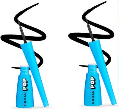 SUGAR POP Matte Eyeliner - 01 Black,4.5ml (Pack of 2) 9 ml(Black)