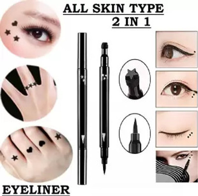 winry 2 IN 1 EYELINER STAMP super Eyeliner With Star Pattern PACK OF 1 10 g(black)
