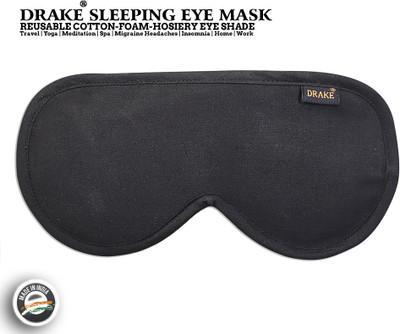 Drake Soft Sleeping Eye Mask - Reusable Cotton Foam, Unisex, Hosiery Eye Shade (Black)(1 g)