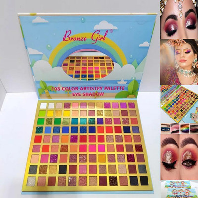 STUNHUB Artistry 108 Color Eyeshadow Palette glitter, matte all in one makeup kit 162 g(Multicolor)