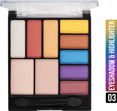 Shryoan Easey-Peasy Eyeshadow and Highlighter Palette | Highly Pigmented 16 g(Multicolor 03)