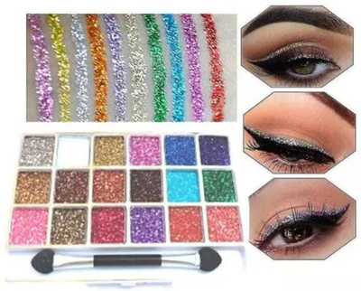 Trendy styler Trendy 18 Colour Glitter Eyeshadow Palette (Multicolor) 18 g(Multicolor)