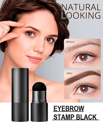 KA-KAIASHA Eyebrow Stamp Stencil Kit, One Step Brow Stamp Makeup Powder, Reusable 10 g(BLACK)