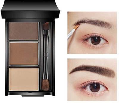 AGLEY Eyebrow Powder Cake with brush Brow Palette Waterproof 3 IN 1 20 g(MULTICOLOR)