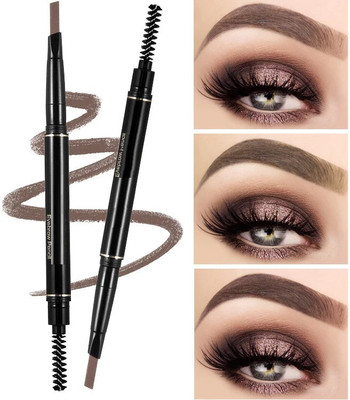 KA-KAIASHA Eyebrow Pencil with Eyebrow Brush pack of 1(BROWN)