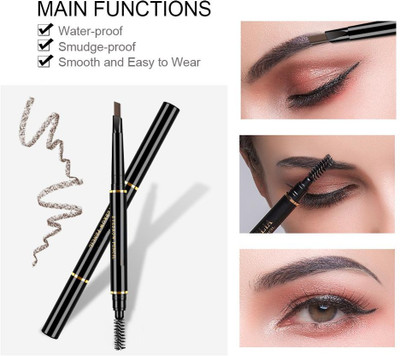 KA-KAIASHA Eyebrow Pencil with Eyebrow Brush pack of 1(black)