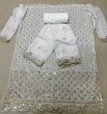 CLOTHLEMON Georgette Embroidered Salwar Suit Material