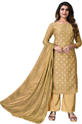 HERE&NOW Chanderi Printed Salwar Suit Material