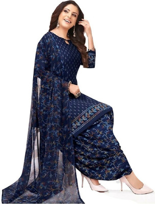 HLSILK Crepe Self Design Salwar Suit Material