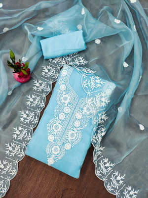 Jaipur Kurti Organza Floral Print Salwar Suit Material
