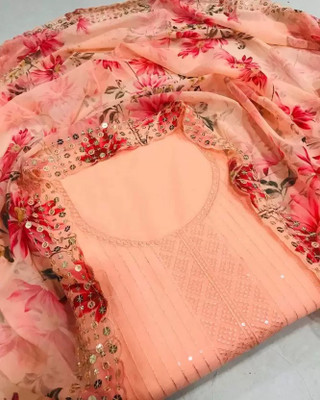 KRUTAGNA CREATION Cotton Blend Self Design Kurta & Churidar Material