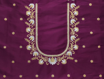 KASHTBHANJAN Art Silk Embroidered Blouse Material