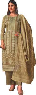 BBQSTYLE Wool Printed Kurta & Palazzo Material