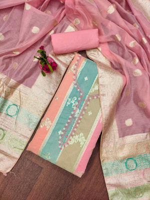 manvaa Jacquard Embellished Salwar Suit Material