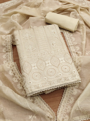 PandadiSaree Chanderi Embroidered Salwar Suit Material