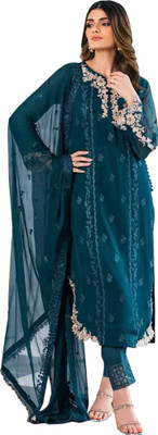 SHREEPAD ENTERPRISE Georgette Embroidered Salwar Suit Material