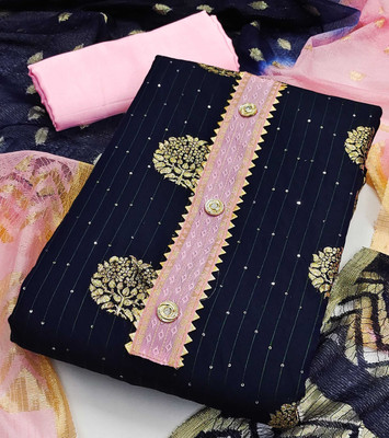 Divastri Cotton Silk Embroidered Salwar Suit Material