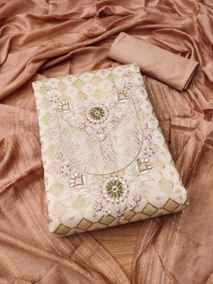 Divastri Silk Blend Embroidered Salwar Suit Material
