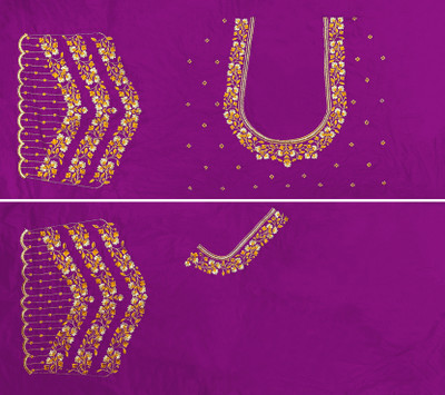 OMINI FASHION Art Silk Embroidered Blouse Material