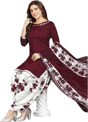 Varishtaa Cotton Blend Printed, Self Design Salwar Suit Material