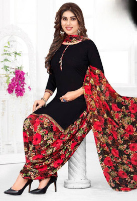 DIKVI Crepe Printed Kurta & Patiyala Material