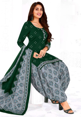 adfab Crepe Printed Kurta & Patiyala Material