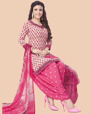 HouseOfCommon Crepe Printed Kurta & Churidar Material
