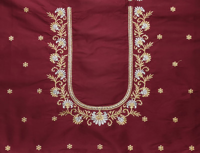 KASHTBHANJAN Art Silk Embroidered Blouse Material