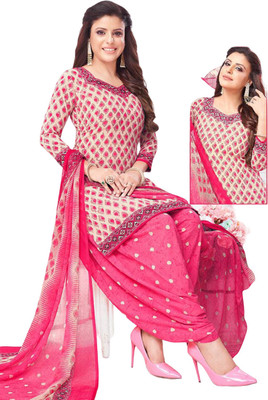 HOC Crepe Floral Print Salwar Suit Material