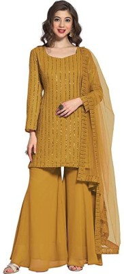 Lebass Creation Georgette Embroidered Kurta & Palazzo Material