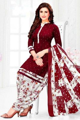 SIMPLYETHNIC Crepe Floral Print Salwar Suit Material