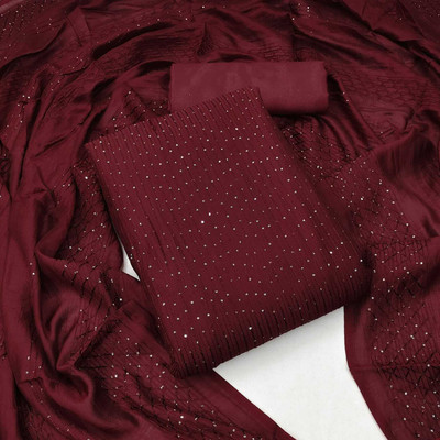 ALL IN ONE Chanderi Embellished Kurta & Churidar Material