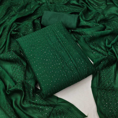 ALL IN ONE Chanderi Embellished Kurta & Churidar Material