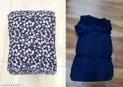 Zoognu Mart Crepe Floral Print Kurta & Patiyala Material