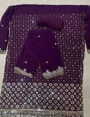 ETHNICBRITY Georgette Embroidered Salwar Suit Material