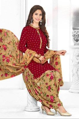 DUTT TEXTILE Crepe Printed Kurta & Patiyala Material