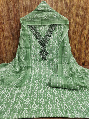 Divastri Cotton Blend Embroidered, Floral Print Salwar Suit Material