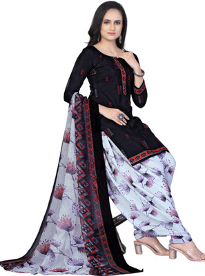 Threads Crepe Printed Salwar Suit Material