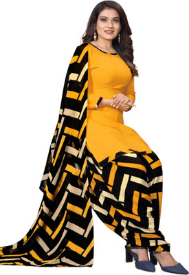 AYKA CLOTHINGS Crepe Floral Print, Printed, Geometric Print Salwar Suit Material
